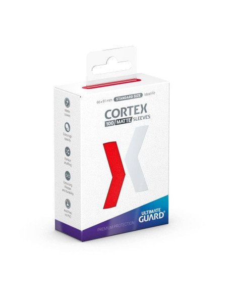 Ultimate Guard 100 Cortex Sleeves Standard Rouge Mat - Accessoires - visuel de la boîte
