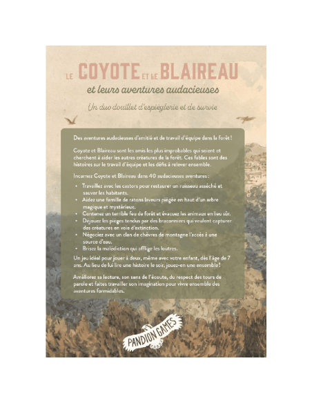 Le Coyote et le Blaireau - Jeux de Rôles - Jeux 2 Joueurs - visuel de la qutrième de couverture