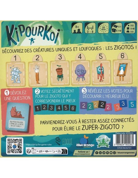 Kipourkoi - jeu enfant - montres - coopératif - deviner - boite -  règles