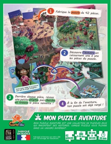 Mon Puzzle Aventure : Terre Ocre - Puzzle Enquête Jeu Enfant Cherche et Trouve Boîte  Arrière boite