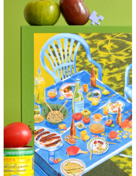 Manger dehors - Puzzle 1000 pièces - boite - piece - Ping pong - été - salade -soleil