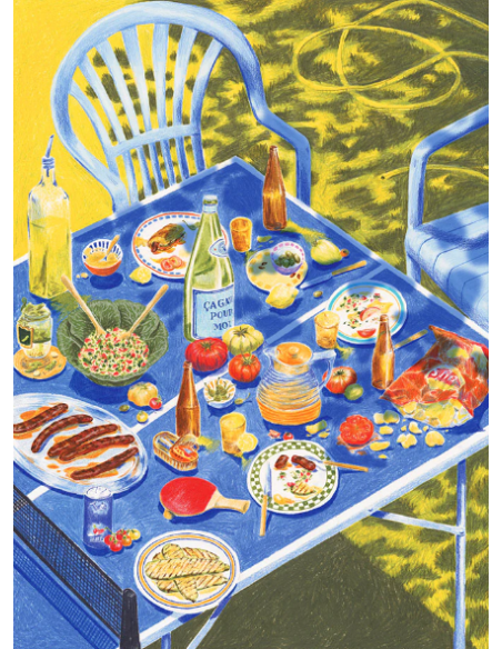 Manger dehors - Puzzle 1000 pièces - Ping pong - été - salade -soleil