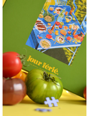 Manger dehors - Puzzle 1000 pièces - Ping pong - été - salade -soleil -piece -boite