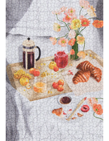 L'orée du matin - Puzzle 1000 pièces, Fleure, café, Graphisme, Nature Morte, pieces