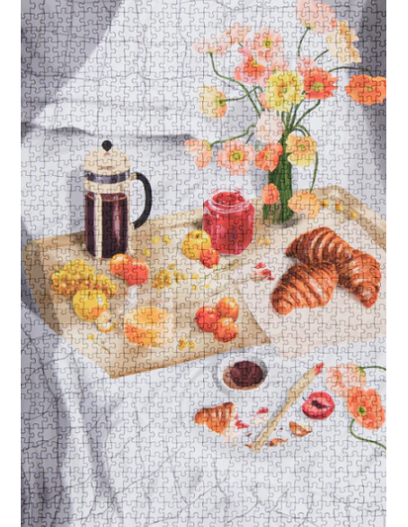 L'orée du matin - Puzzle 1000 pièces, Fleure, café, Graphisme, Nature Morte, pieces