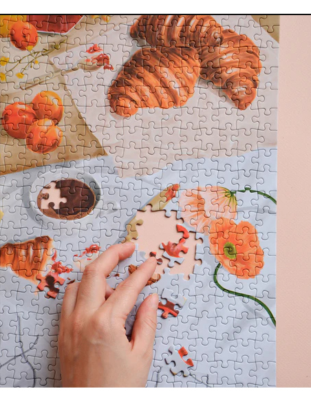 L'orée du matin - Puzzle 1000 pièces, Fleure, café, Graphisme, Nature Morte, piece, en cours