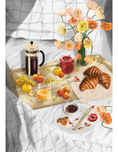 L'orée du matin - Puzzle 1000 pièces, Fleure, café, Graphisme, Nature Morte