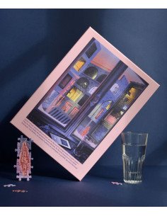 La neige qui tombe - Puzzle 1000 pièces - visuel fenetre nuit lumière pluie 2