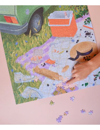 La casse croûte - Puzzle 1000 pièces - voiture puzzle repas visuel coté