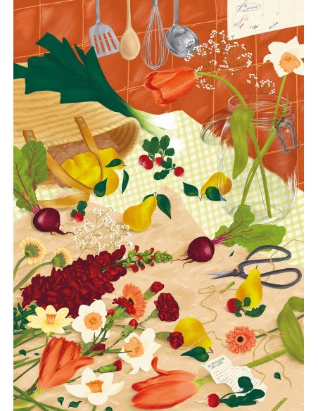 Le retour au marché - Puzzle 1000 pièces - Table aliments image puzzle