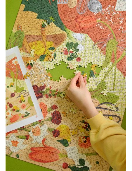 Le retour au marché - Puzzle 1000 pièces - Table aliments image puzzle visuel