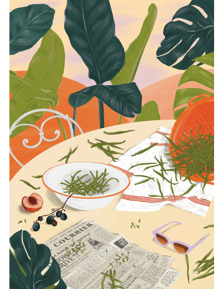 Les haricots verts - Puzzle 1000 pièces - Image Table fleur calme Les haricots verts - Puzzle 1000 pièces - Image Table fleur calme