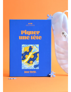 Piquer une tête - Puzzle 500 pièces -  visuel image puzzle pull eau 2