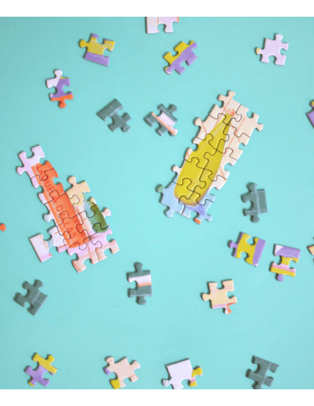 Soirée mousse, puzzle 500 pièces, salle de bain, brosse a dents, image visuel des petites pièces