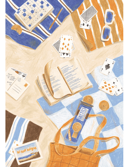 Du sable entre les pages - Puzzle 500 pièces - Serviette de plage, vacances, lunettes, image