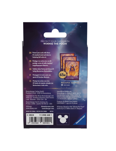 Disney Lorcana : Sleeves Winnie l'Ourson - Chapitre 6 Mer Azurite - Packaging de dos