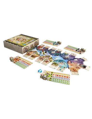 Dice Forge -  Jeux Initiés - Visuel des elements de la boite jeu