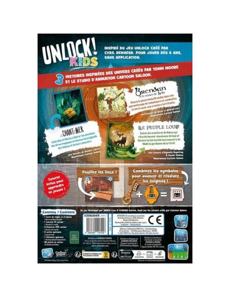 Unlock! Kids : Histoires de l'Île d'Emeraude - Jeu Enquête - Visuel de la Boite arrière de dos