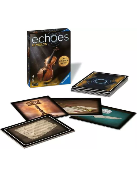 Echoes : Le Violon, jeu d'enquête, visuel des éléments cartes ouverte intérieur Echoes : Le Violon, jeu d'enquête, visuel des éléments cartes ouverte intérieur