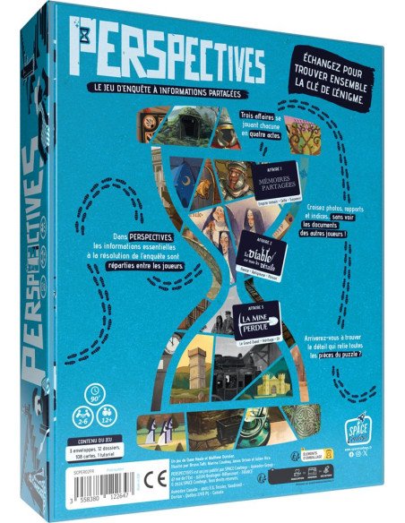 Perspectives (Boîte bleue) - Visuel de la boite - Jeux d'Enquête - Dos de Boite