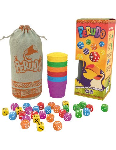 Perudo -  Jeu de dés - Jeux familiaux - visuel de la boite éléments