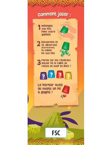 Perudo -  Jeu de dés - Jeux familiaux - visuel de la boite arrière 2