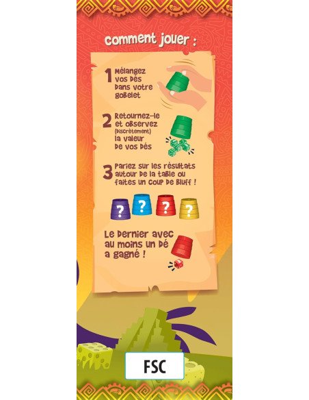 Perudo -  Jeu de dés - Jeux familiaux - visuel de la boite arrière 2