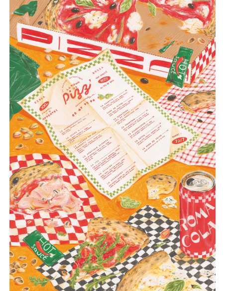 La pizza à emporter - Puzzle 1000 pièces - Visuel du puzzle