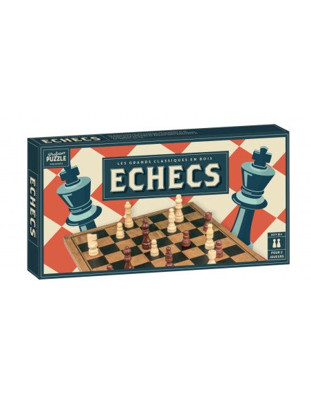 Echec vintage - visuel de la boite, en Bois - Jeux à deux  coté