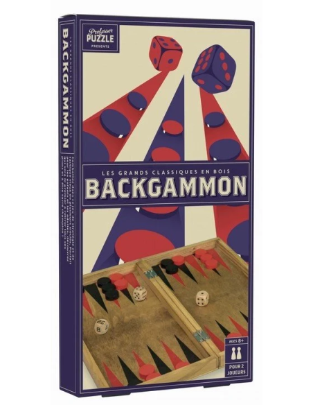 Backgammon vintage - jeu en bois - visuel de la boite