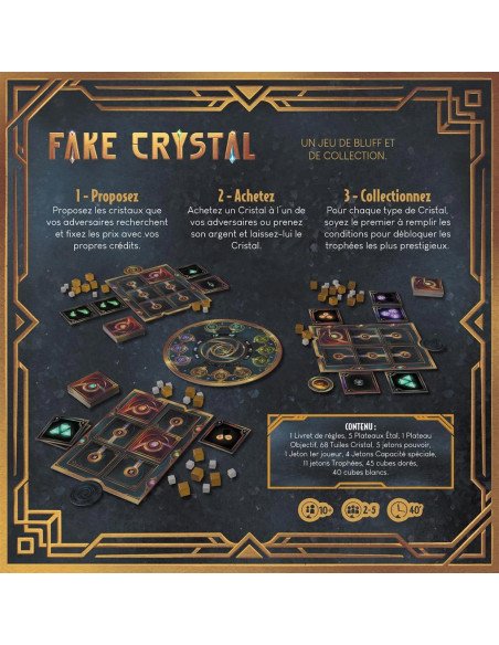 Fake Crystal - Feu familial - Visuel de la boite arrière dos de la boite