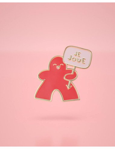 Pin’s Meeple de Jeux de société Émaillé  - Meeple rouge - Visuel photo studio