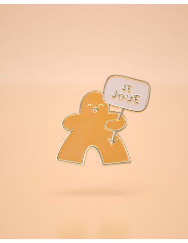 Pin’s Meeple de Jeux de société Émaillé  - Meeple orange - Visuel photo studio