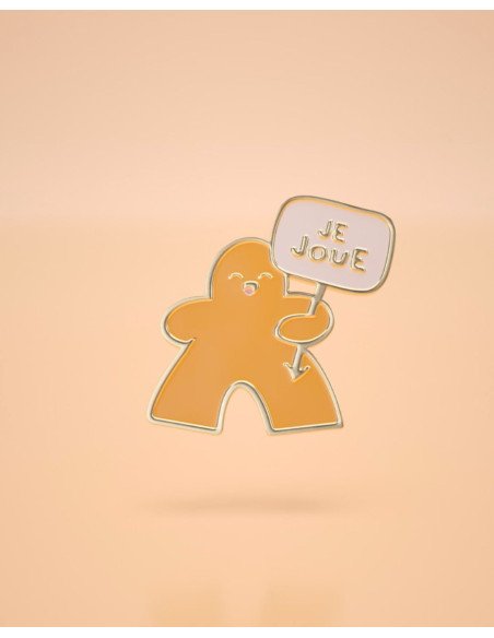 Pin’s Meeple de Jeux de société Émaillé  - Meeple orange - Visuel photo studio
