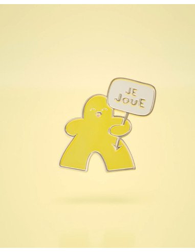 Pin’s Meeple de Jeux de société Émaillé  - Meeple jaune - Visuel photo studio