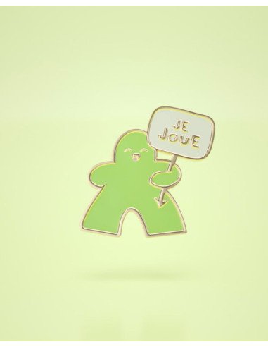 Pin’s Meeple de Jeux de société Émaillé  - Meeple vert - Visuel photo studio