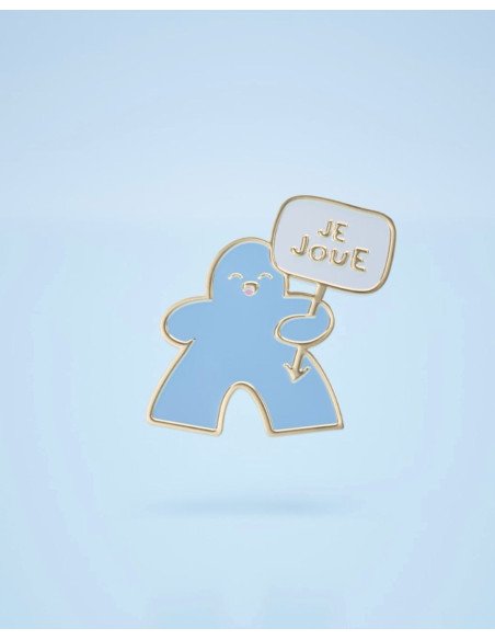 Pin’s Meeple de Jeux de société Émaillé  - Meeple bleu - Visuel photo studio