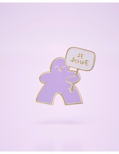 Pin’s Meeple de Jeux de société Émaillé  - Meeple violet - Visuel photo studio