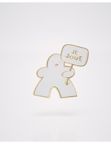 Pin’s Meeple de Jeux de société Émaillé  - Meeple blanc - Visuel photo studio