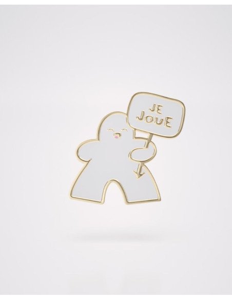 Pin’s Meeple de Jeux de société Émaillé  - Meeple blanc - Visuel photo studio
