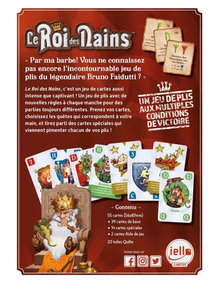 Le roi des nains - Jeu de cartes - Visuel de la boite arrière dos