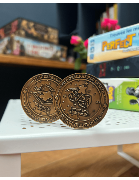 Pièce de décision pour jeux de société - L'heure d'aller dormir ? -Visuel pile / face