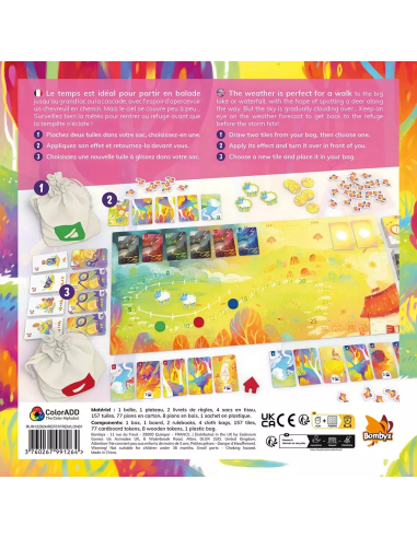 Refuge - Jeu familial visuel de la boite arrière traversée voyage couleurs