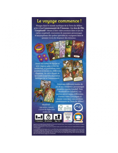 La communauté de l'anneau - Jeux de société - Jeux coopératifs - boite de jeu - dos de la boîte