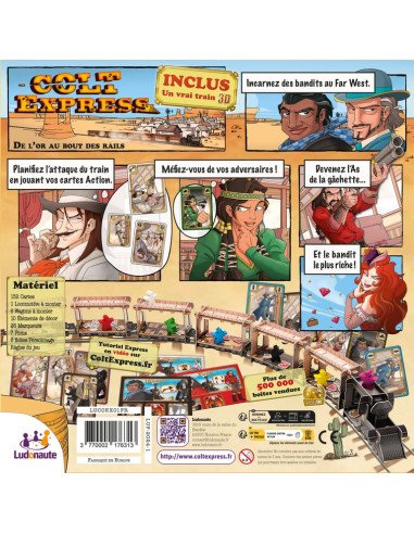 Colt Express - jeu de société - visuel de l'arrière de la boîte