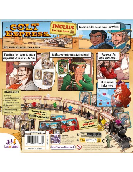 Colt Express - jeu de société - visuel de l'arrière de la boîte