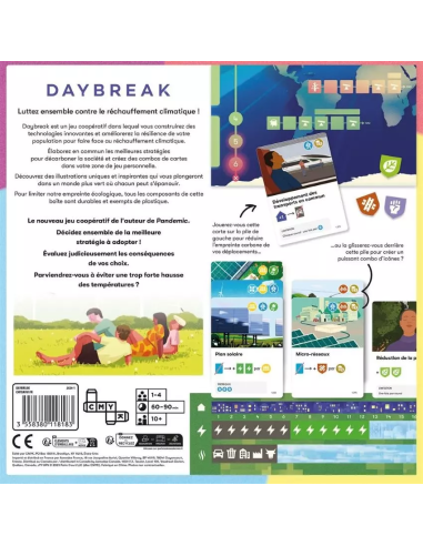 Daybreak - Jeu de société - Jeu coopératif - Dos de la boite de jeu