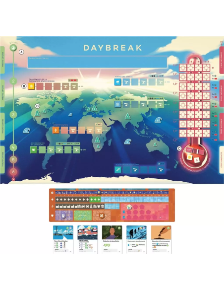 Daybreak - Jeu de société - Jeu coopératif - Plateau de jeu