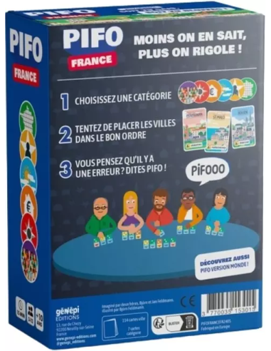 Pifo France - Jeu de société - Jeu d'ambiance - Contenu du jeu - Cartes