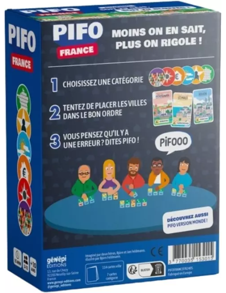 Pifo France - Jeu de société - Jeu d'ambiance - Contenu du jeu - Cartes